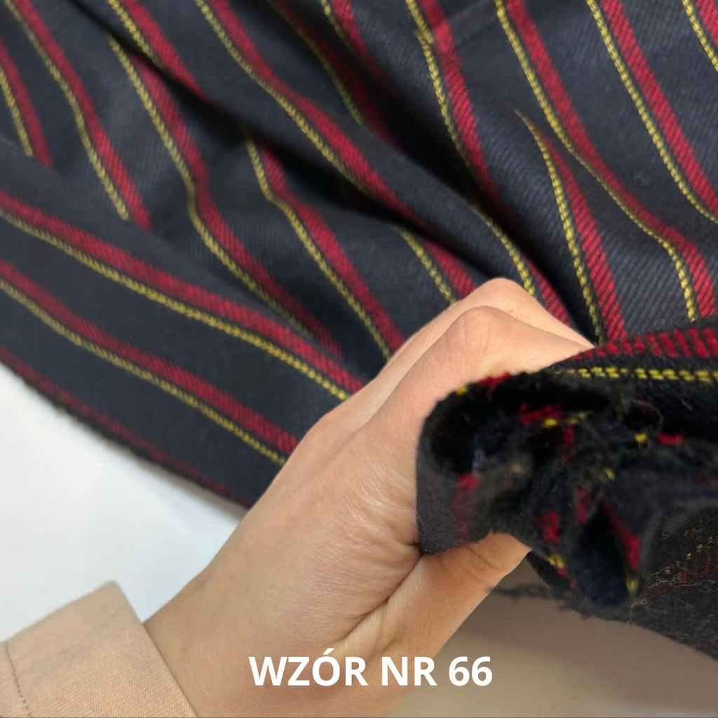 Tkanina wełniana w pasy, stroje historyczne, 82% wełny, nr 66