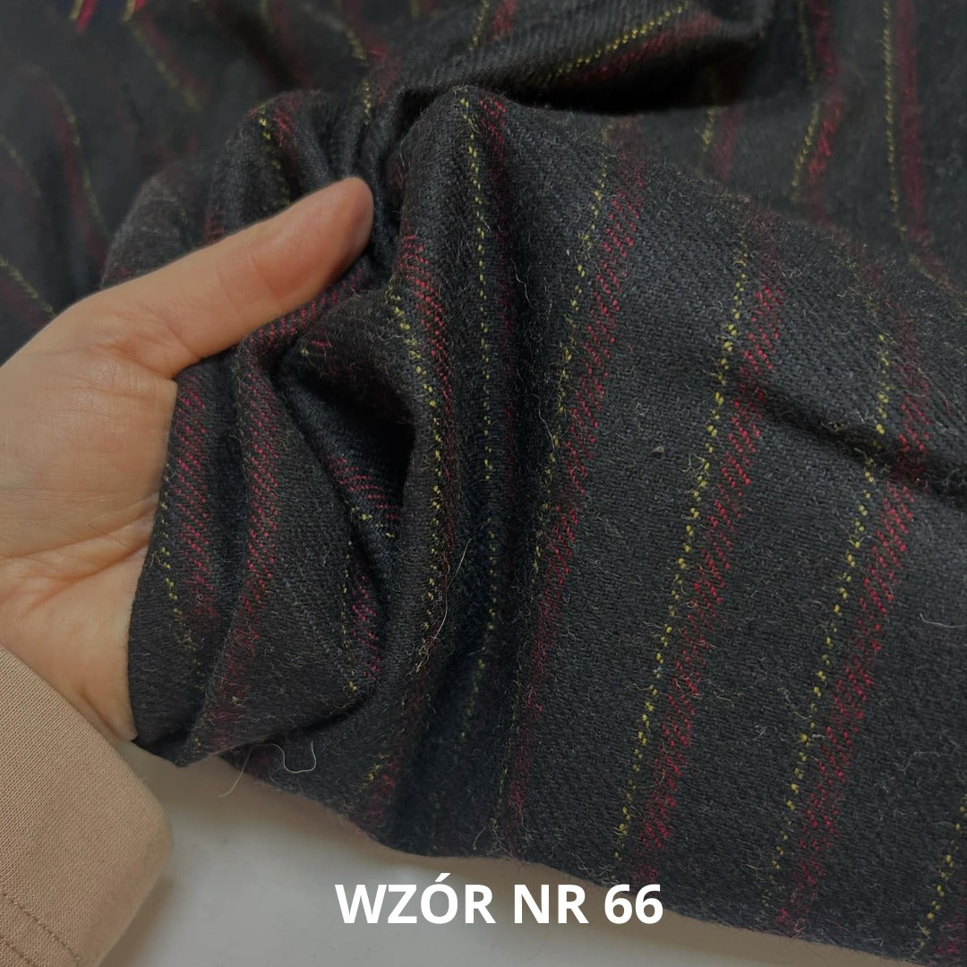 Tkanina wełniana w pasy, stroje historyczne, 82% wełny, nr 66
