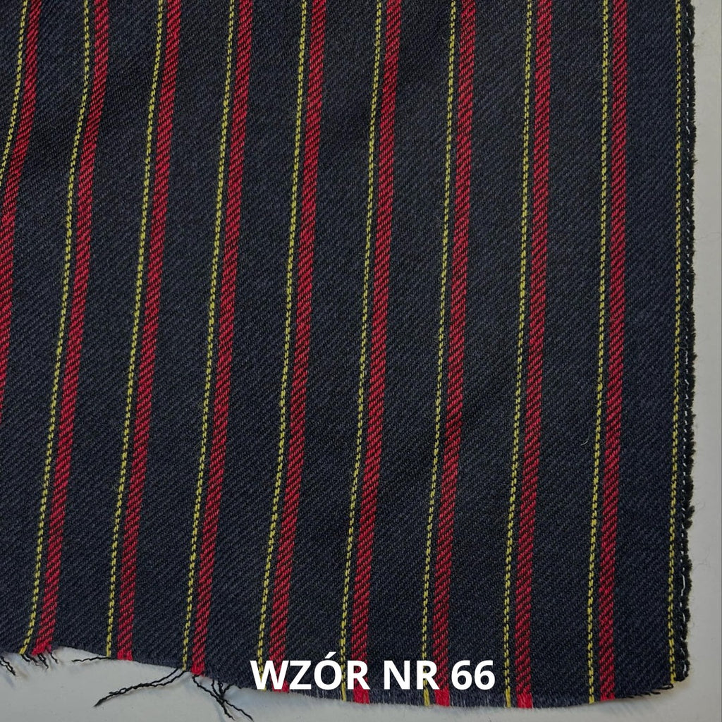 Tkanina wełniana w pasy, stroje historyczne, 82% wełny, nr 66