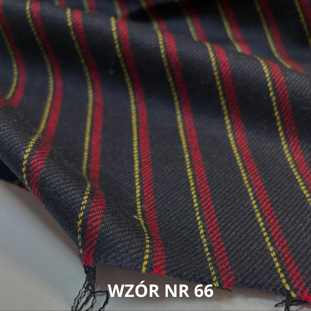 Tkanina wełniana w pasy, stroje historyczne, 82% wełny, nr 66