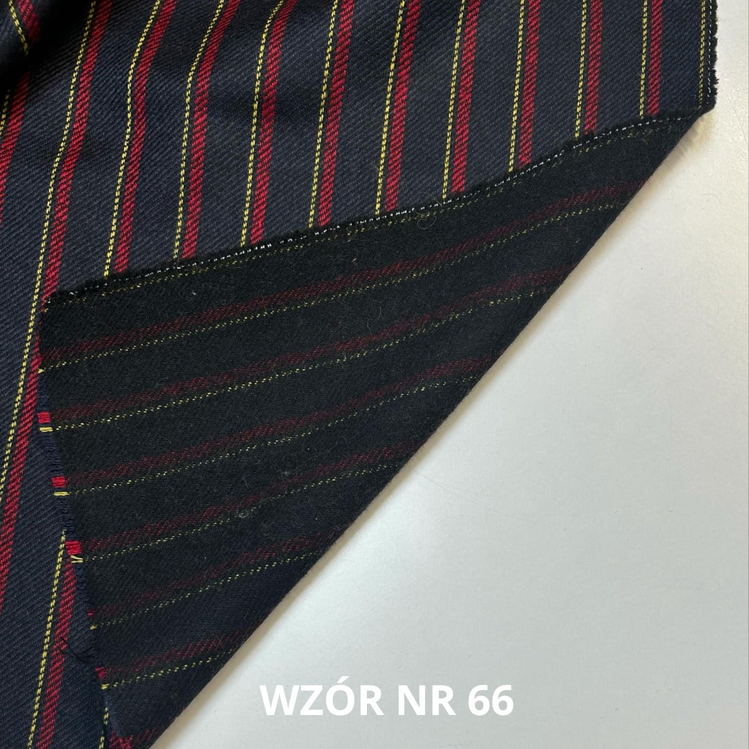 Tkanina wełniana w pasy, stroje historyczne, 82% wełny, nr 66