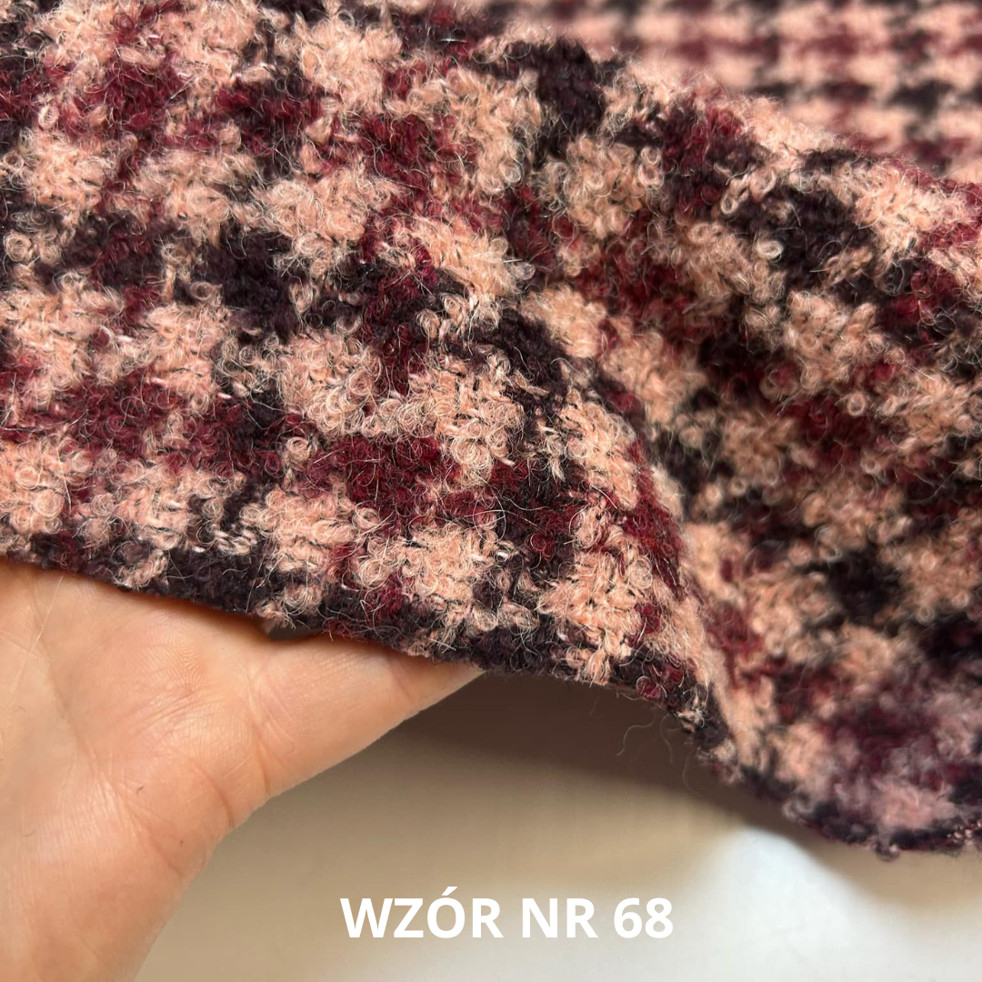 Tkanina z wełną, chanelka, pepita, nr 68