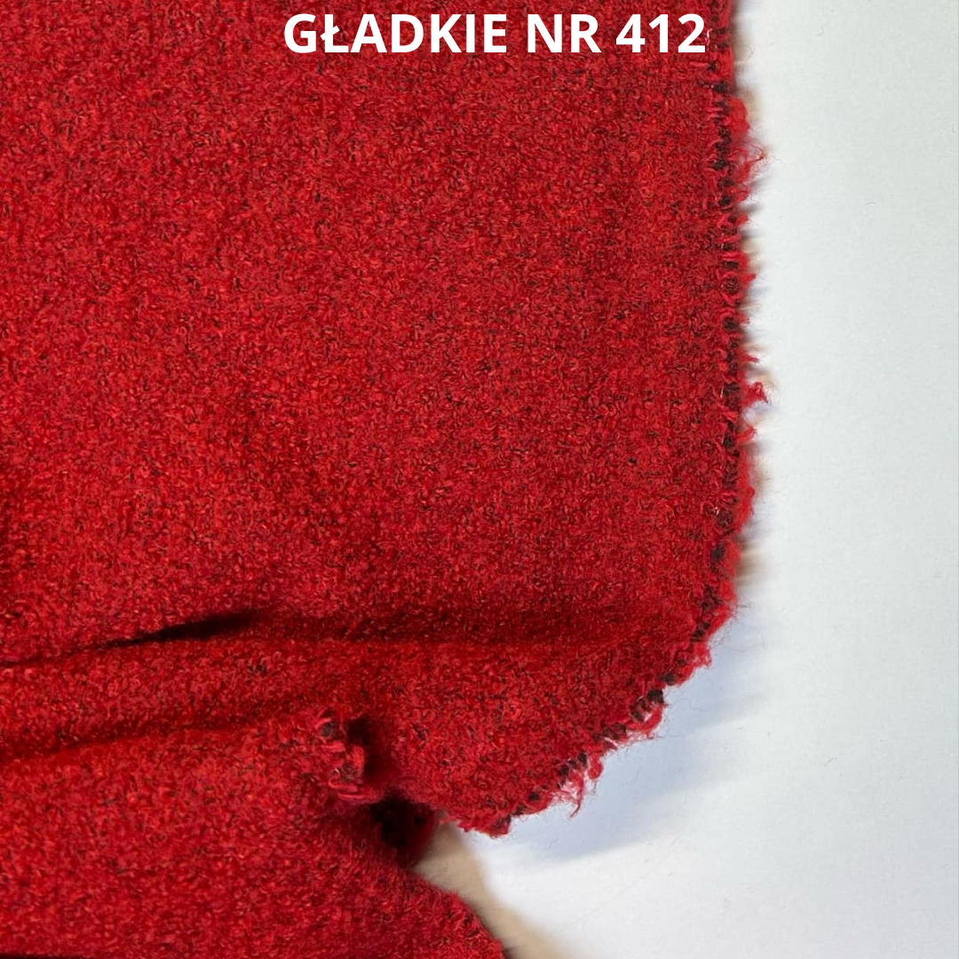 Czerwona tkanina płaszczowa z wełną, nr 412