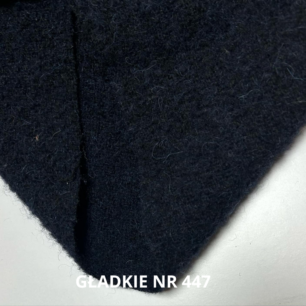 Granatowa tkanina płaszczowa wełniana, 40% wełny, nr 447