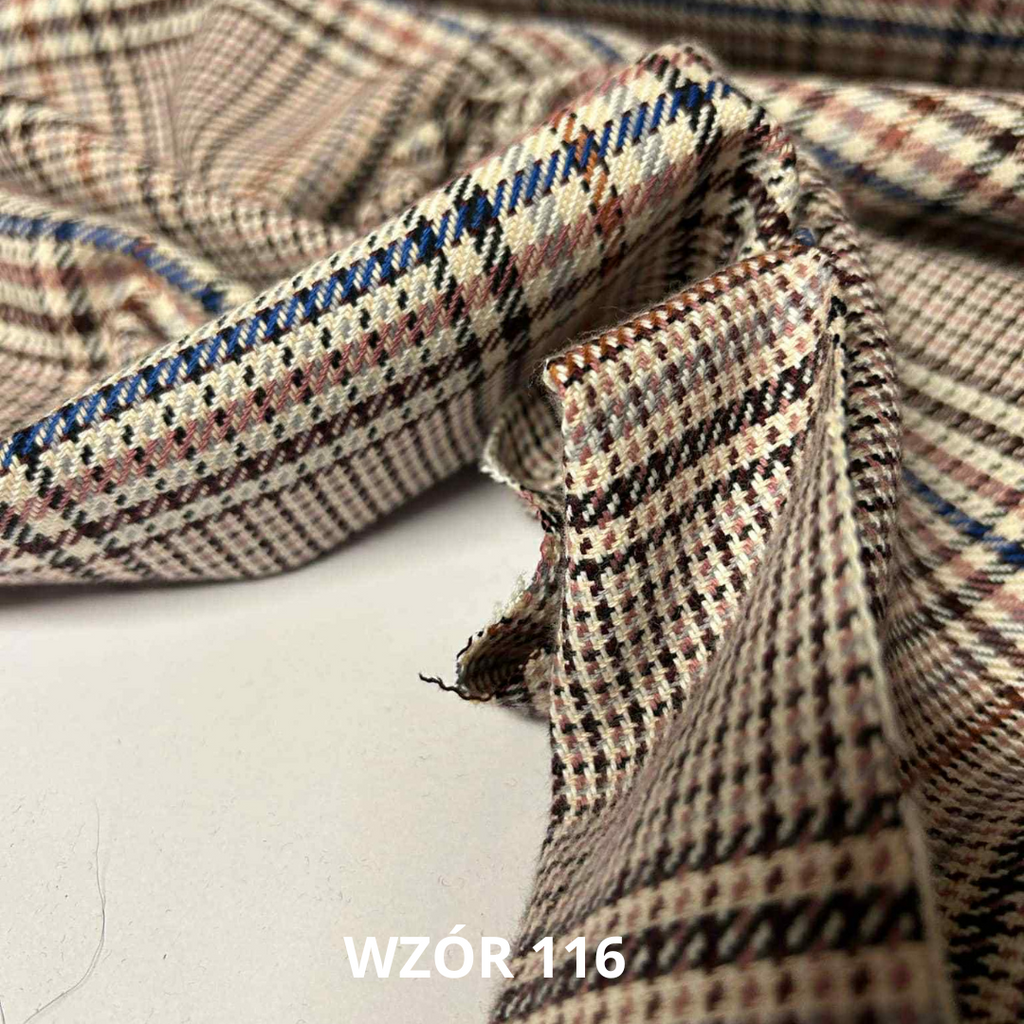 Włoska tkanina ubraniowa w kratę, nr 116
