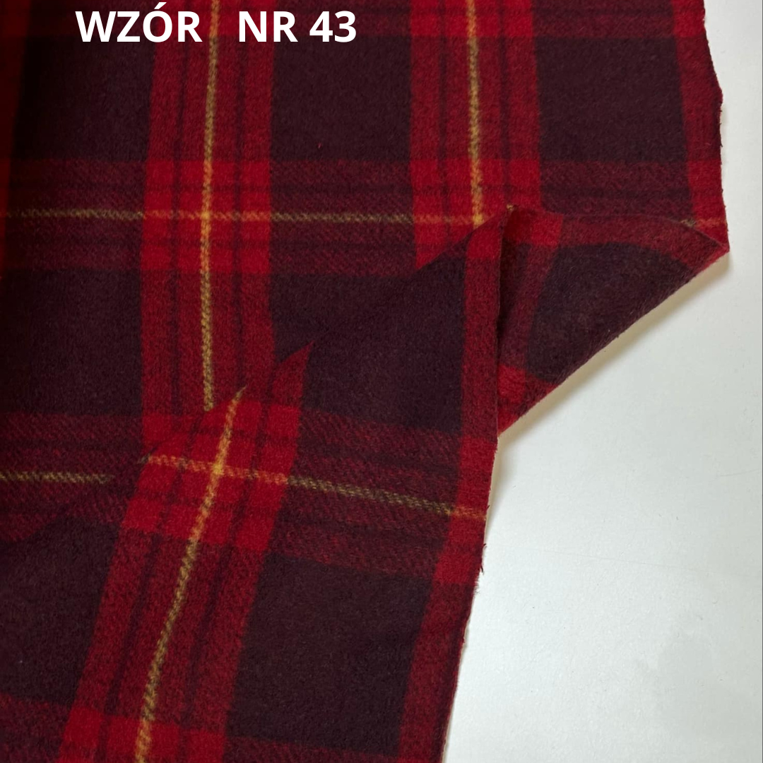 Krata płaszczowa, 50% wełny, bordo, nr 43