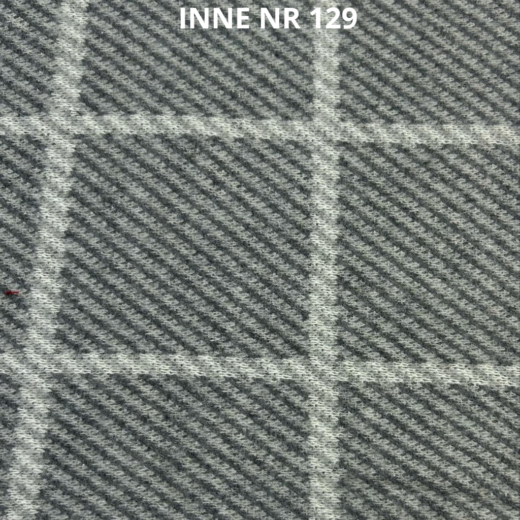 Dzianina z wełną szara krata, nr 129