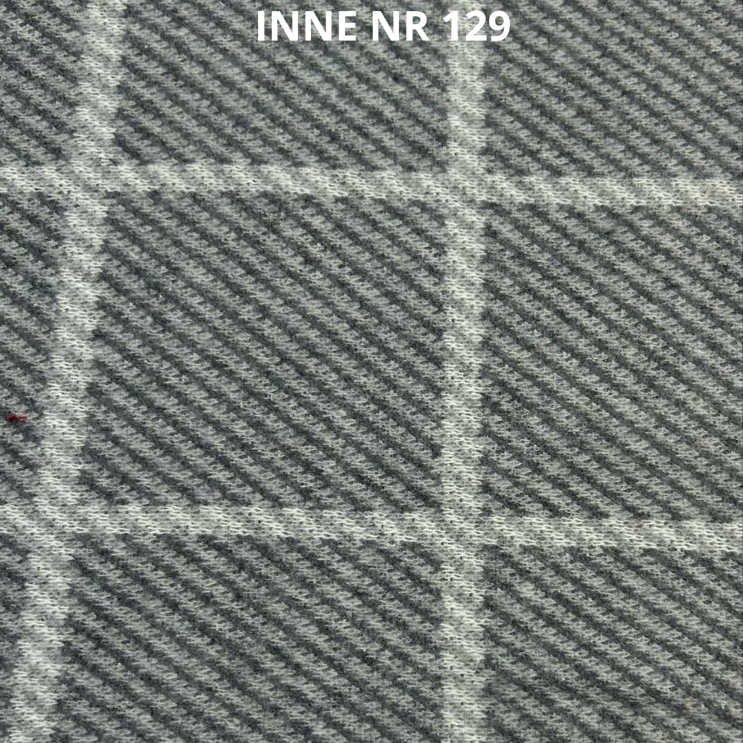 Dzianina z wełną szara krata, nr 129
