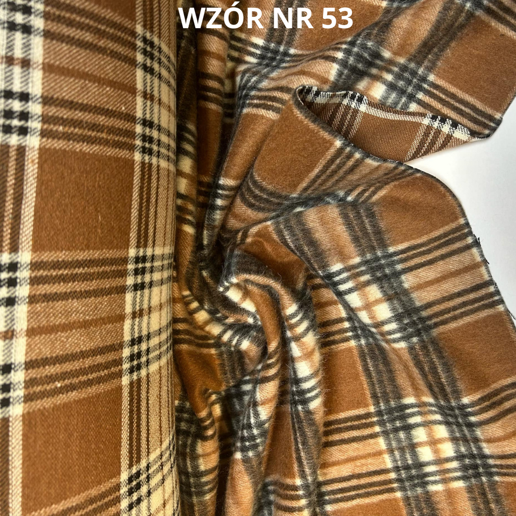 Tkanina w kratę z wełną, 20% wełna, nr 53