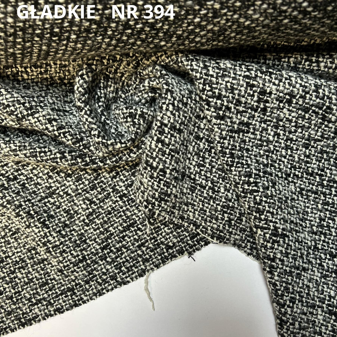 Tkanina wełniana, chanelka biało szaro czarna, nr 394