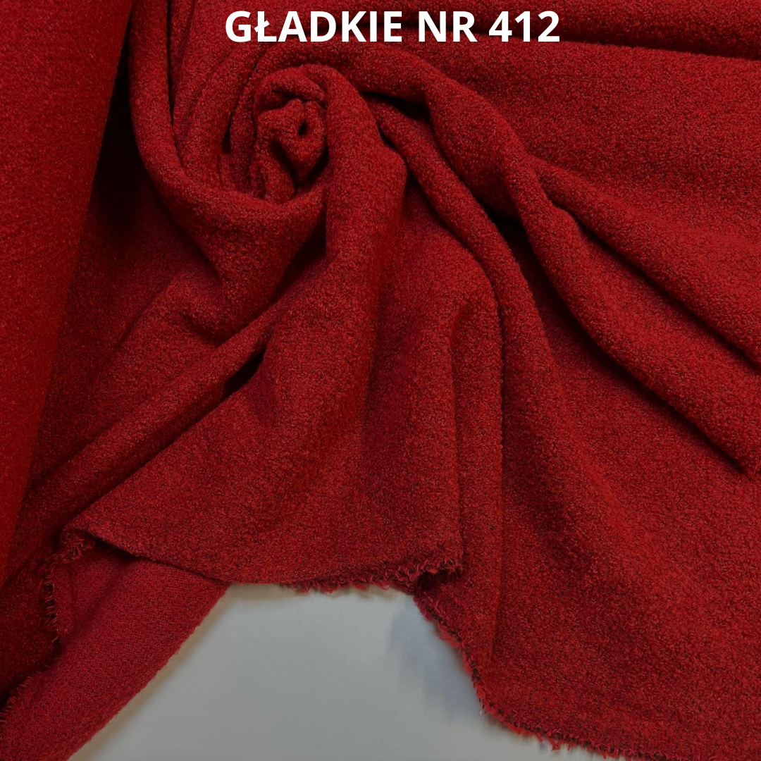 Czerwona tkanina płaszczowa z wełną, nr 412