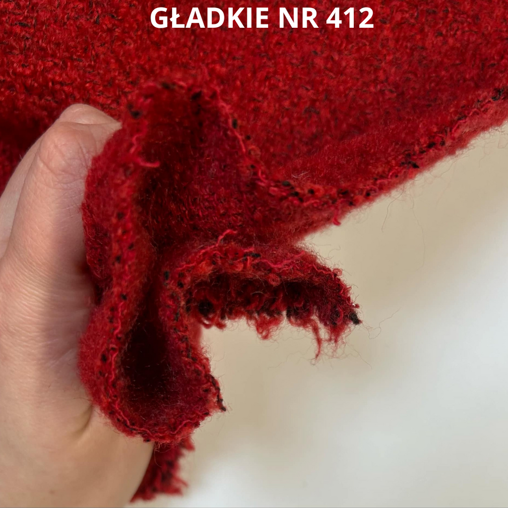 Czerwona tkanina płaszczowa z wełną, nr 412
