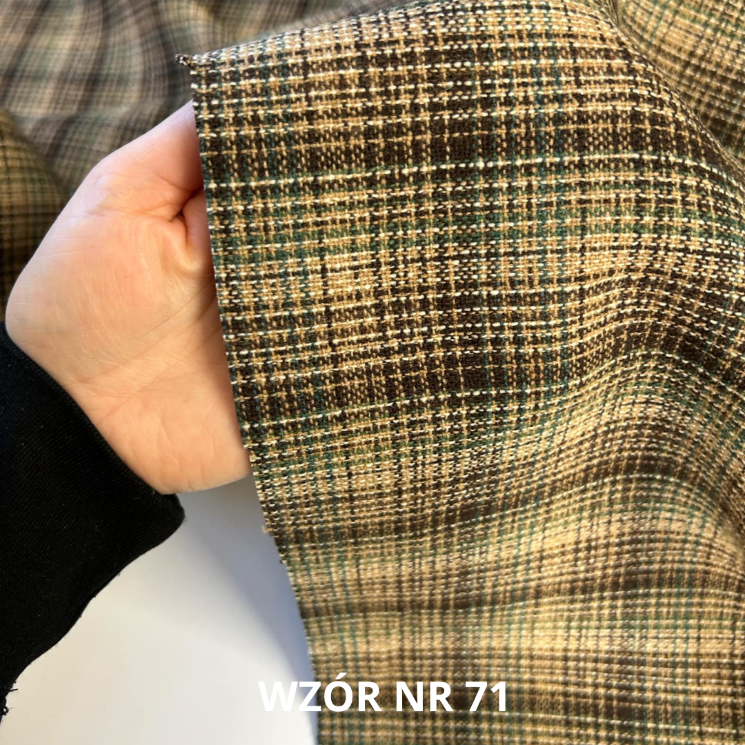 Tkanina wełniana, krata, stroje historyczne, nr 71