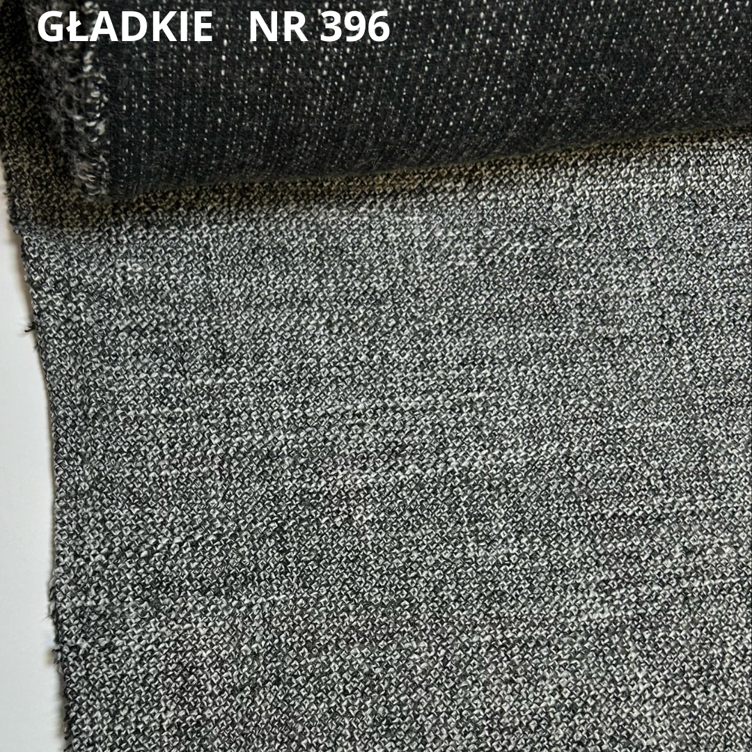 Melanż szaro biały, tkanina wełniana, nr 396