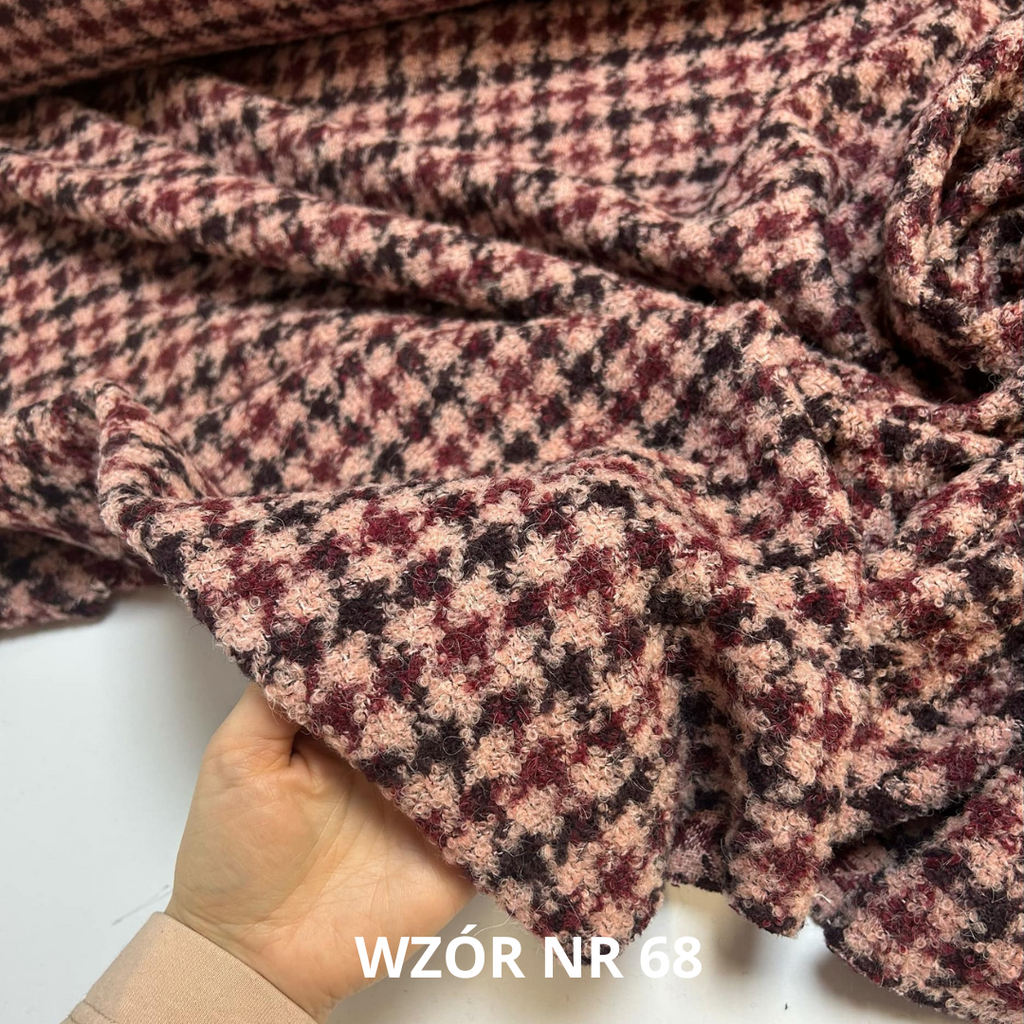 Tkanina z wełną, chanelka, pepita, nr 68