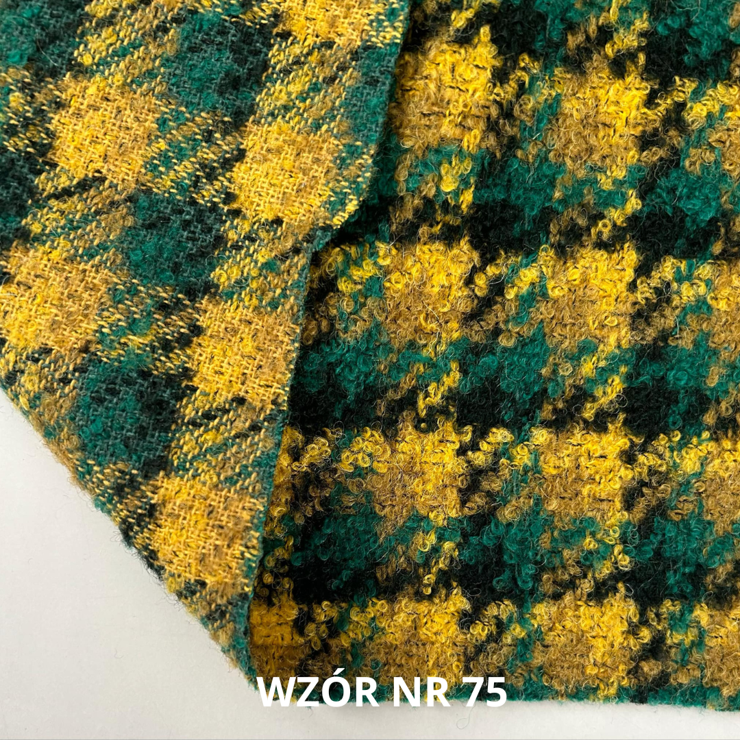 Tkanina, pepitka wełniana, krata, nr 75