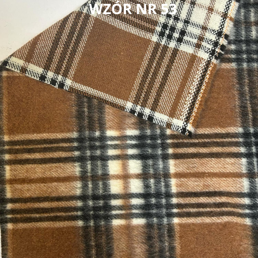 Tkanina w kratę z wełną, 20% wełna, nr 53