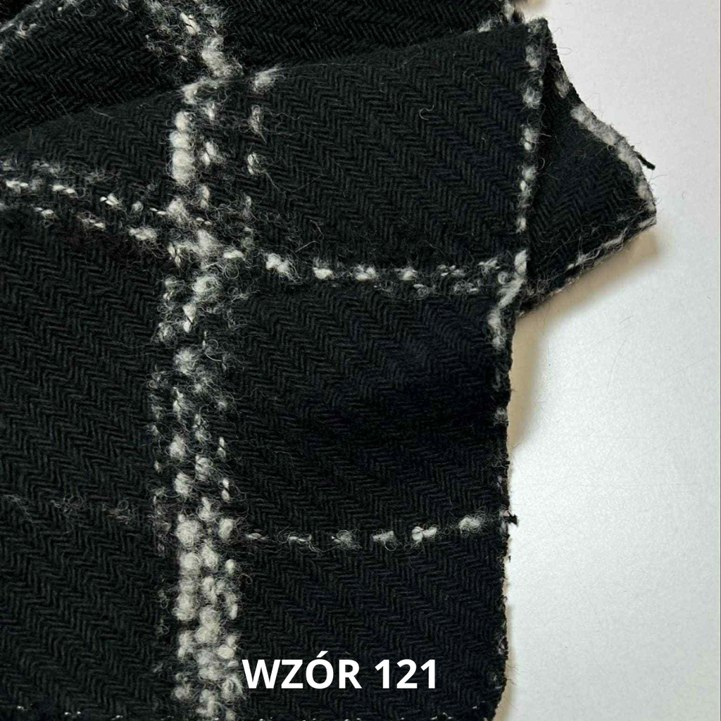 Tkanina chanelka w kratę, 21% wełny, nr 121