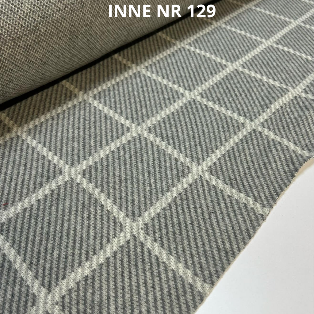 Dzianina z wełną szara krata, nr 129
