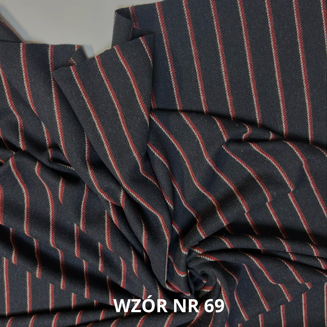 Tkanina wełniana, pasy, stroje historyczne, nr 69