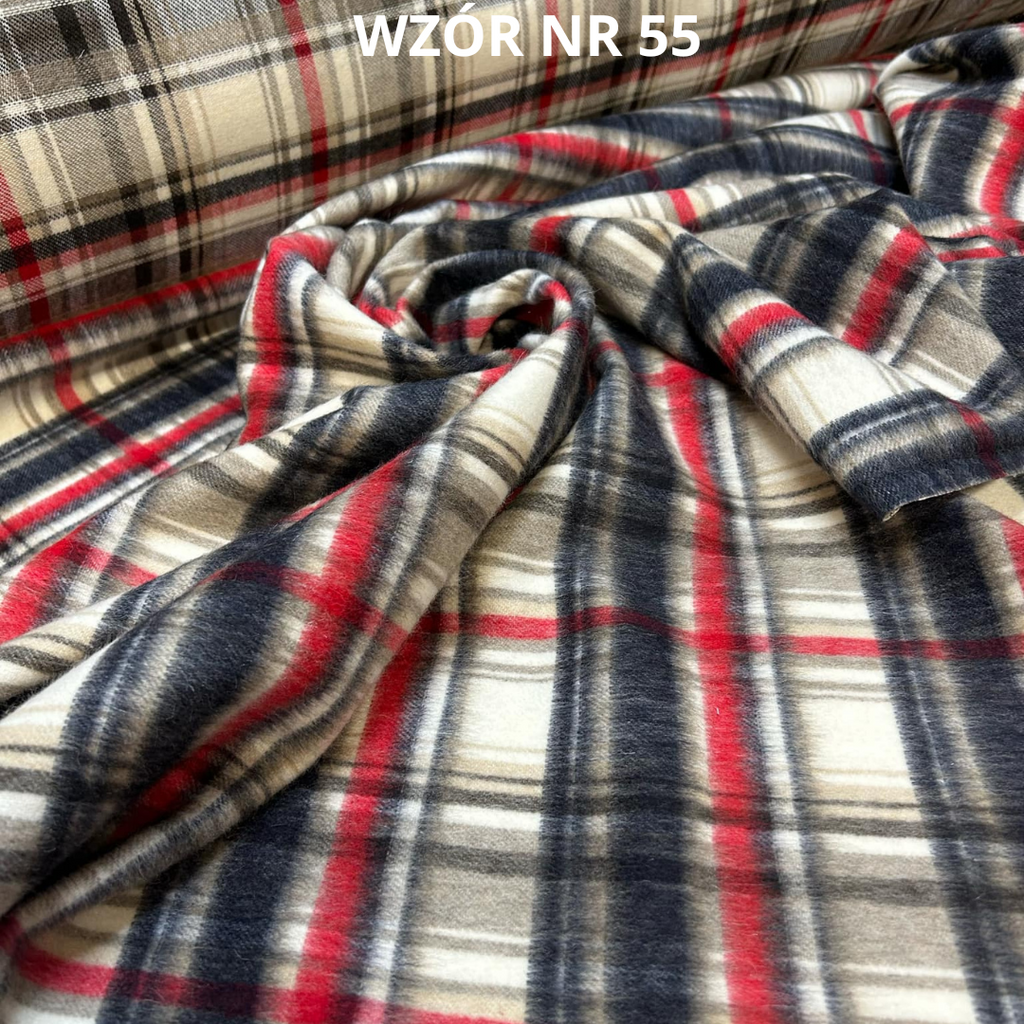 Tkanina w kratę, 20% wełny, nr 55
