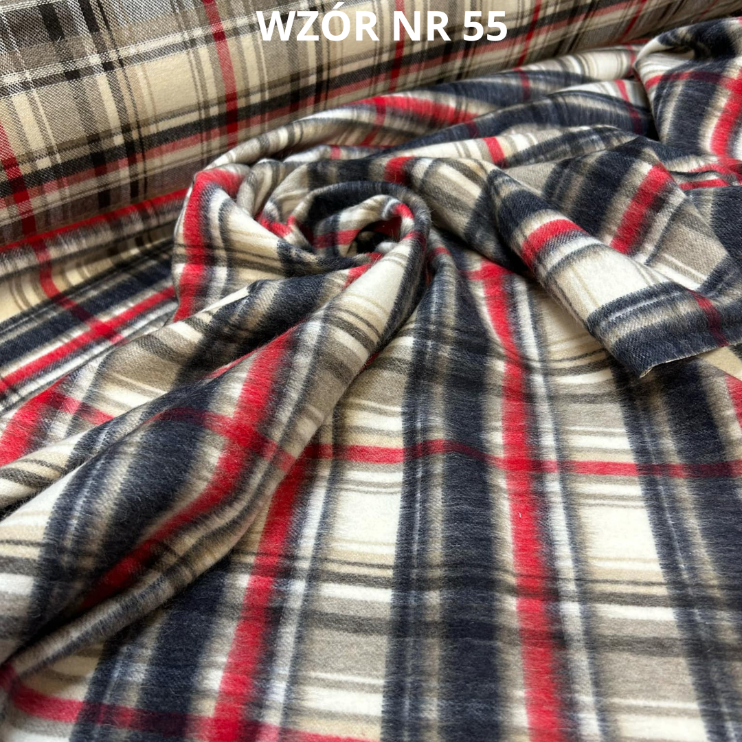Tkanina w kratę, 20% wełny, nr 55