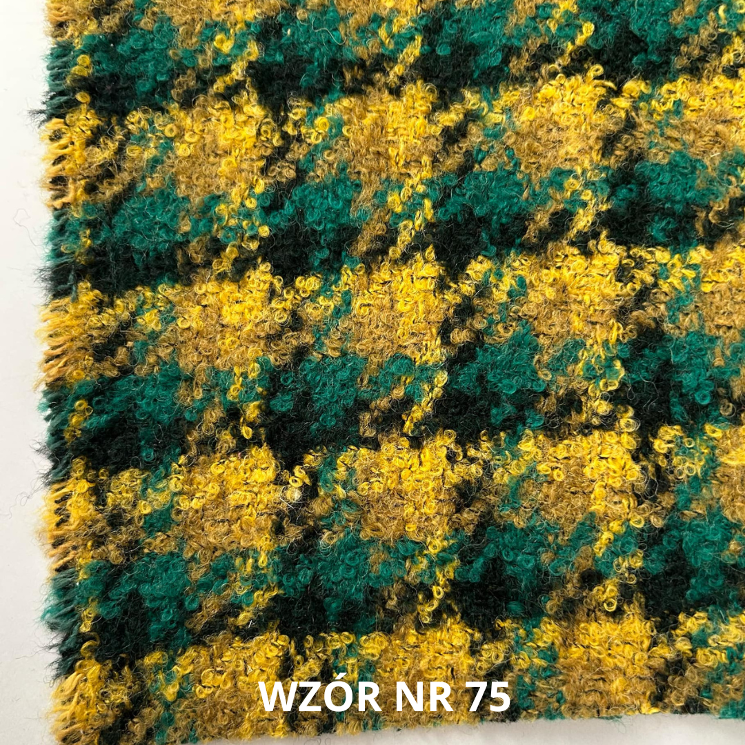 Tkanina, pepitka wełniana, krata, nr 75