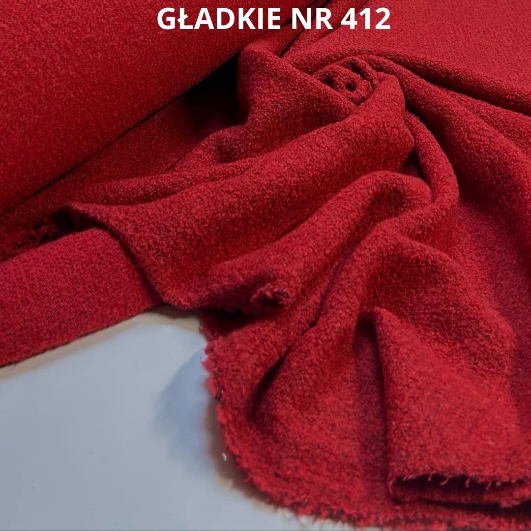 Czerwona tkanina płaszczowa z wełną, nr 412