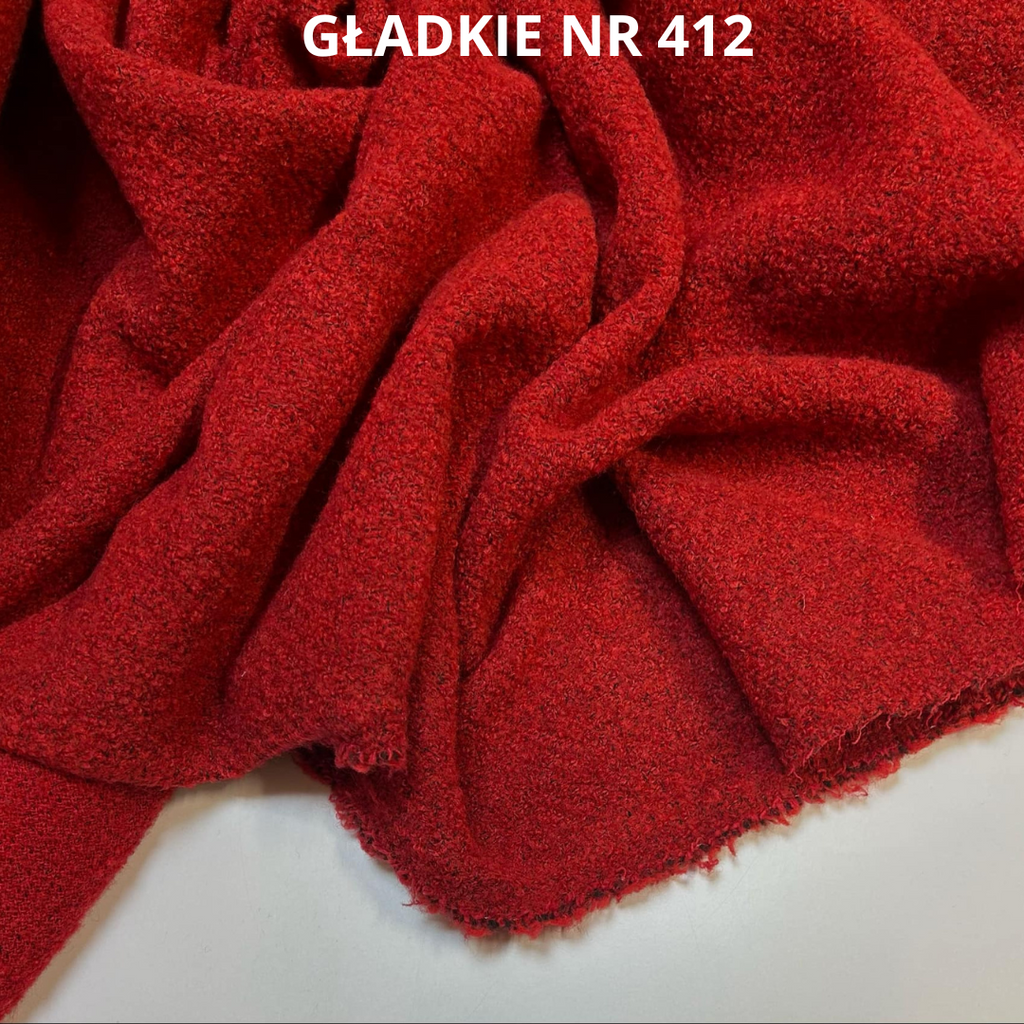 Czerwona tkanina płaszczowa z wełną, nr 412