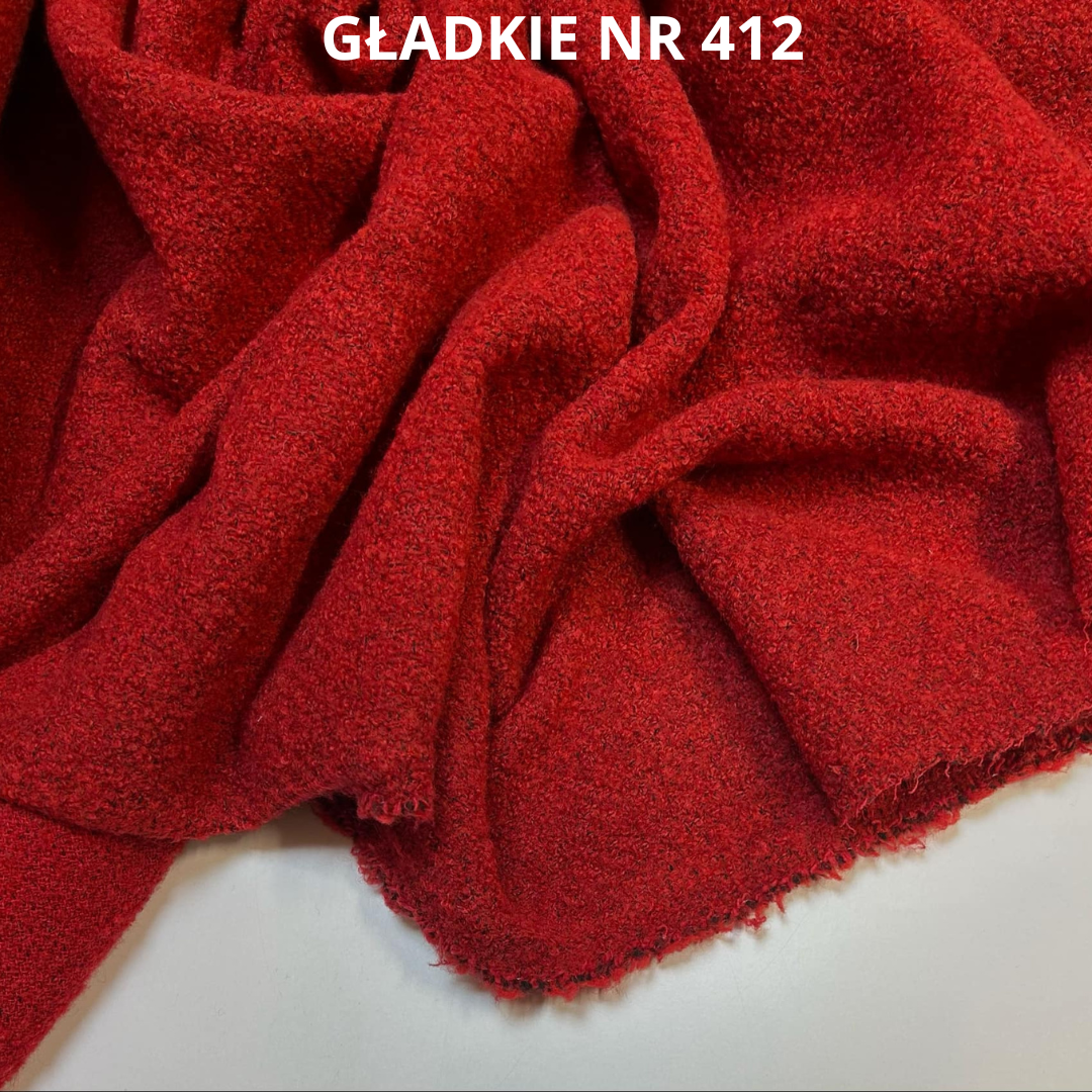 Czerwona tkanina płaszczowa z wełną, nr 412