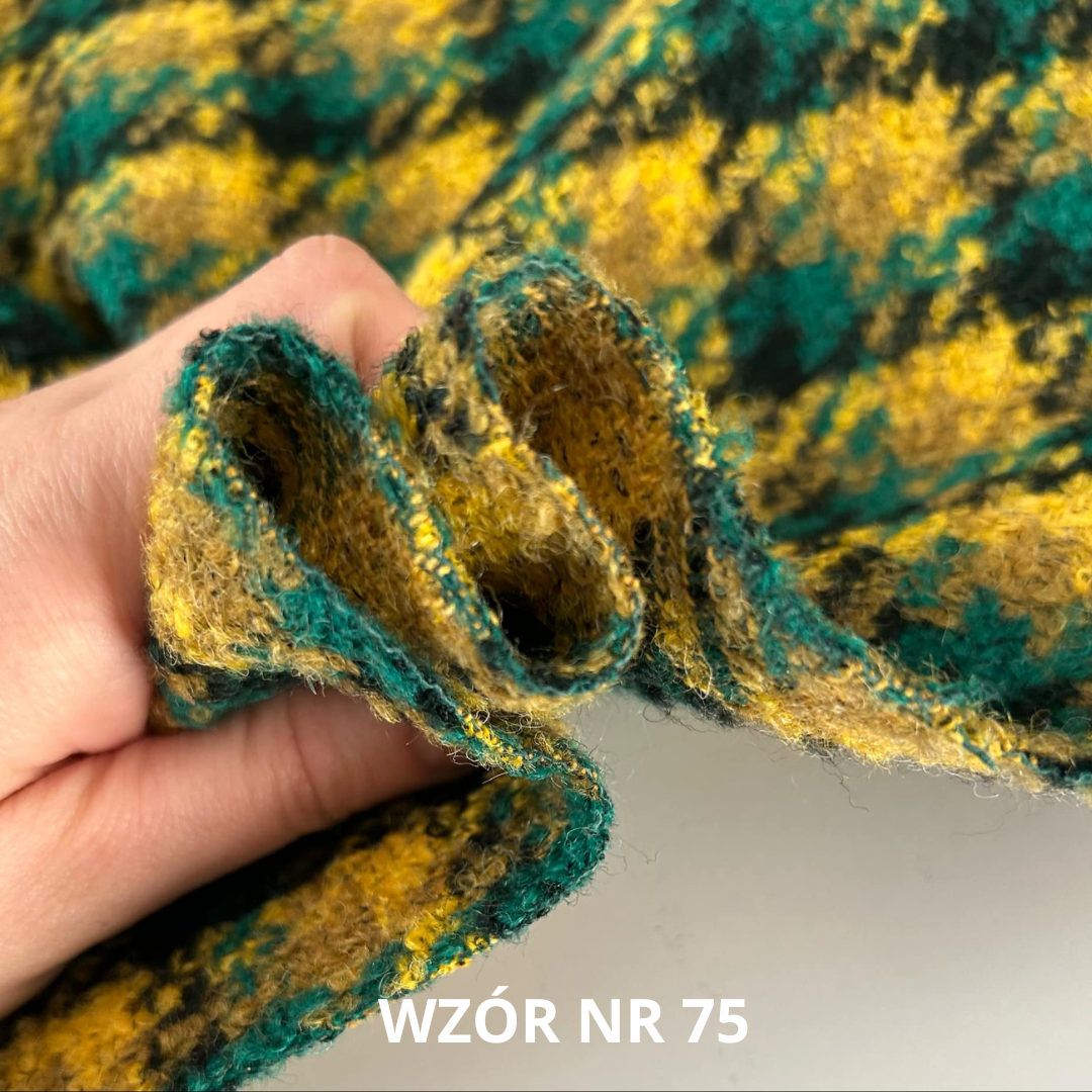 Tkanina, pepitka wełniana, krata, nr 75