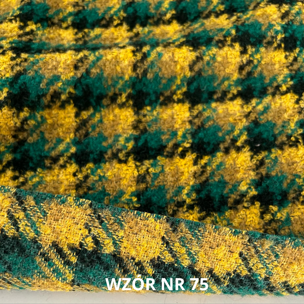 Tkanina, pepitka wełniana, krata, nr 75