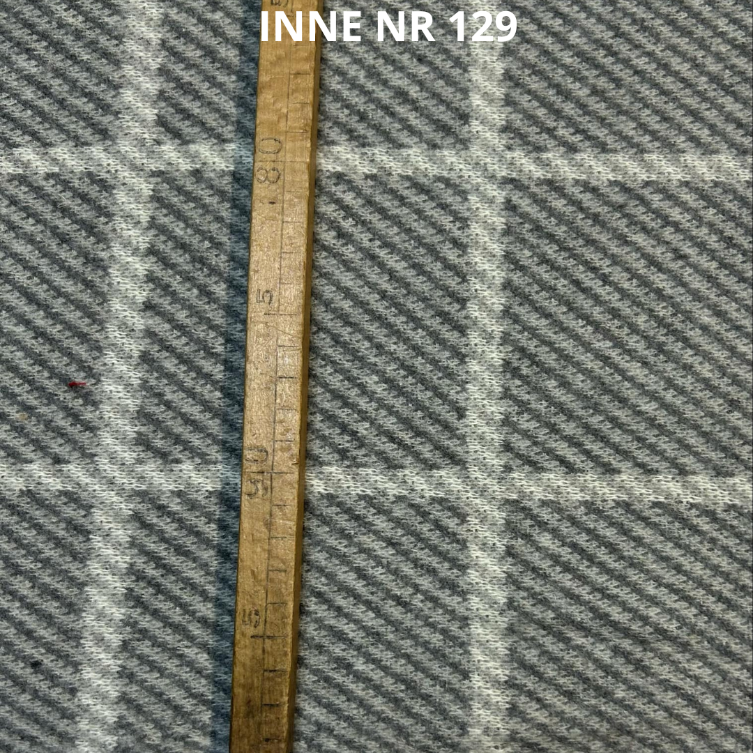 Dzianina z wełną szara krata, nr 129
