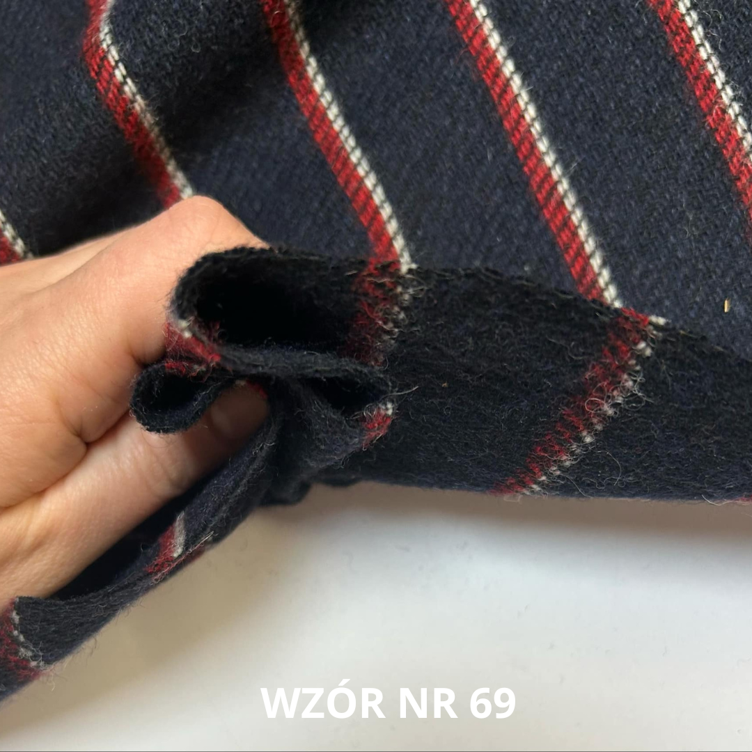 Tkanina wełniana, pasy, stroje historyczne, nr 69