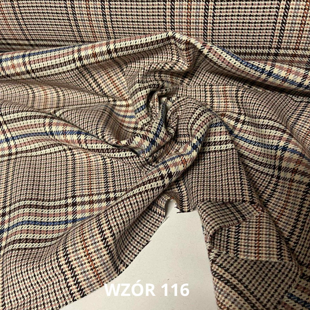Włoska tkanina ubraniowa w kratę, nr 116