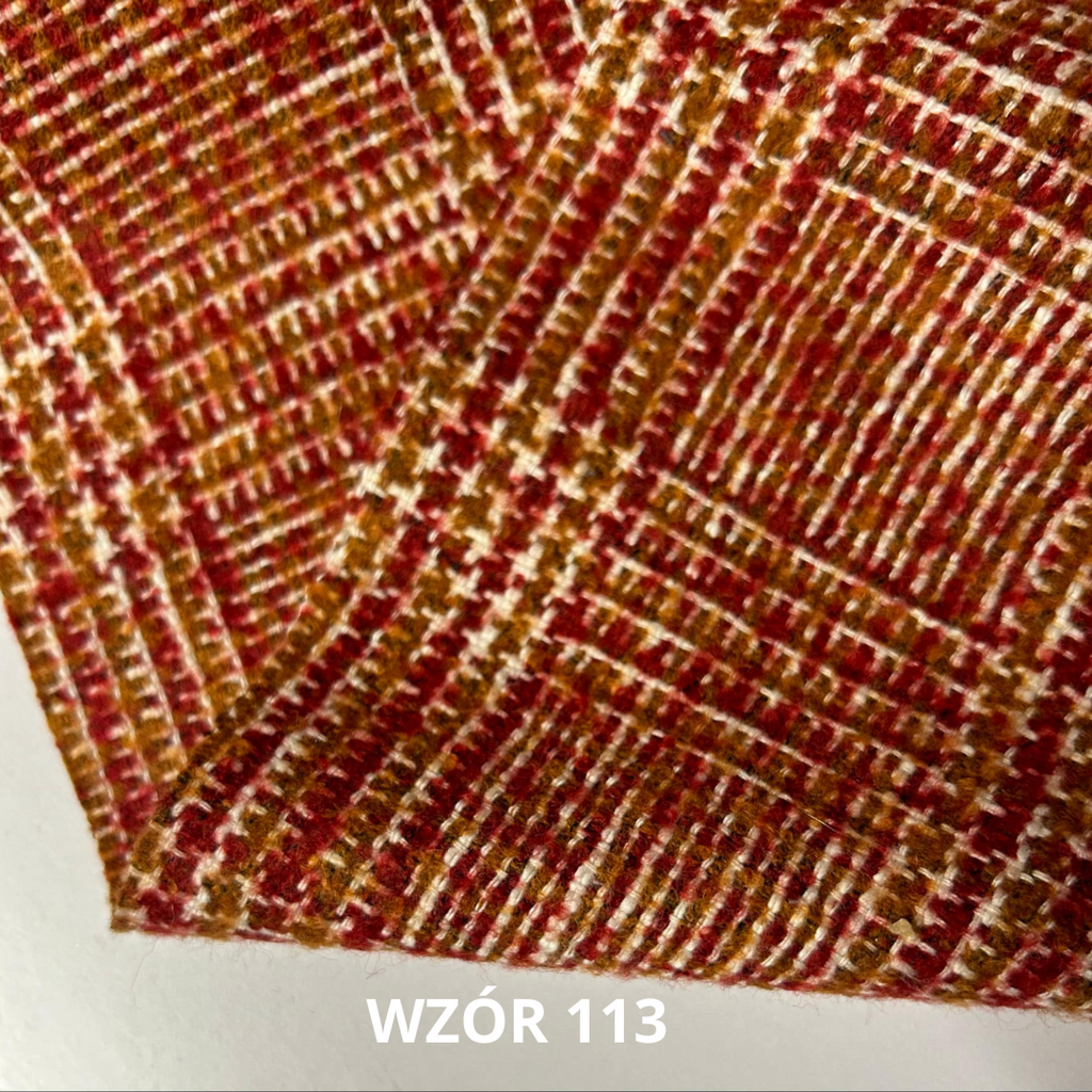 Tkanina w kratę z wełną, nr 113