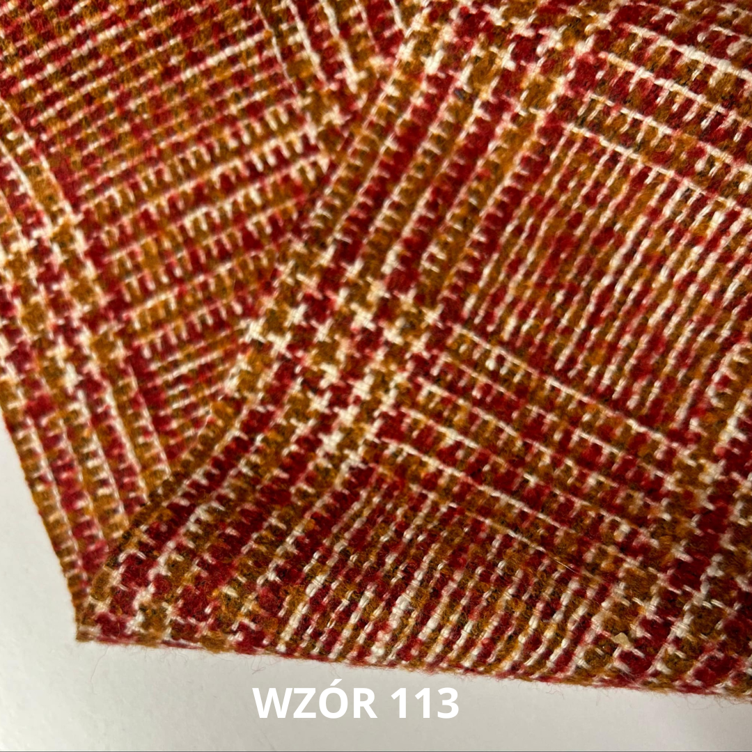 Tkanina w kratę z wełną, nr 113