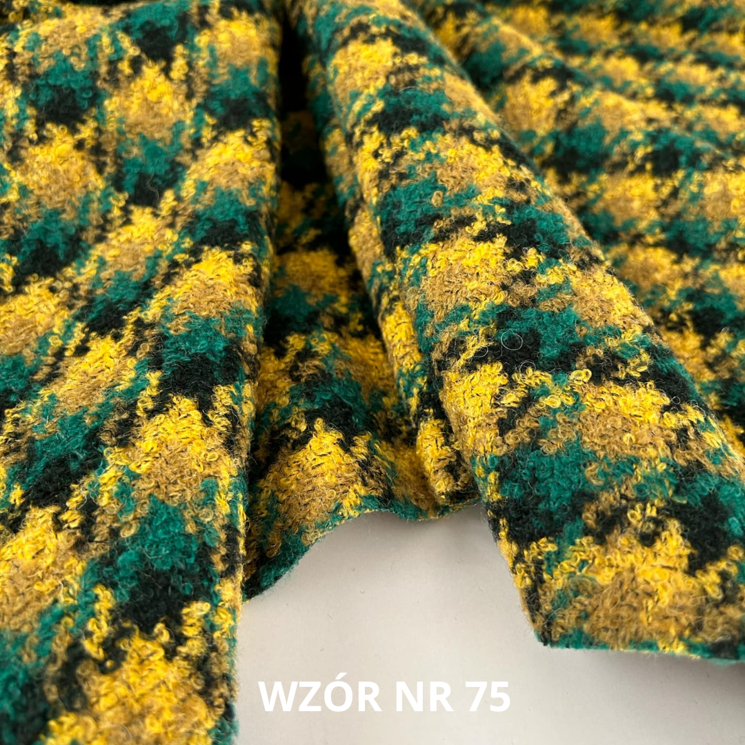 Tkanina, pepitka wełniana, krata, nr 75