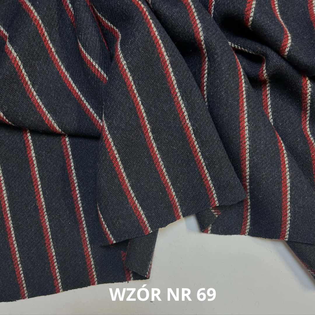 Tkanina wełniana, pasy, stroje historyczne, nr 69