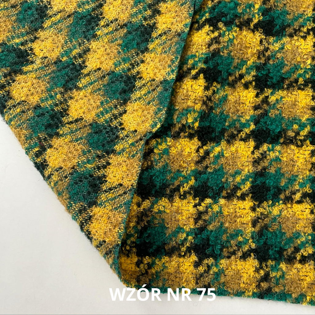 Tkanina, pepitka wełniana, krata, nr 75