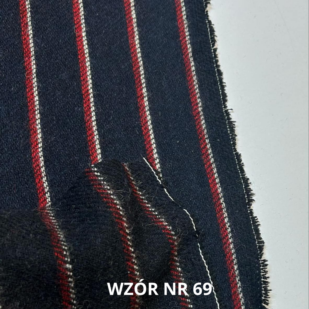 Tkanina wełniana, pasy, stroje historyczne, nr 69