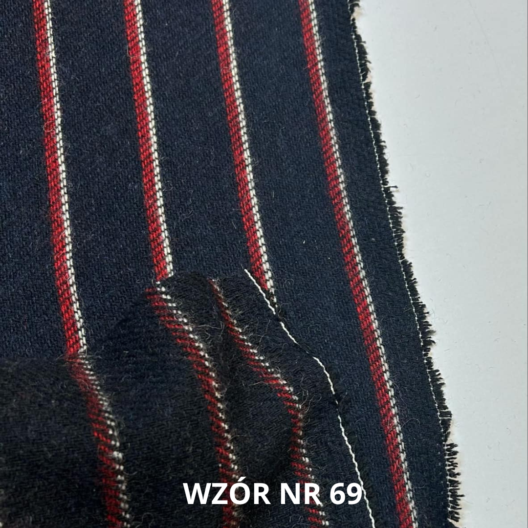 Tkanina wełniana, pasy, stroje historyczne, nr 69