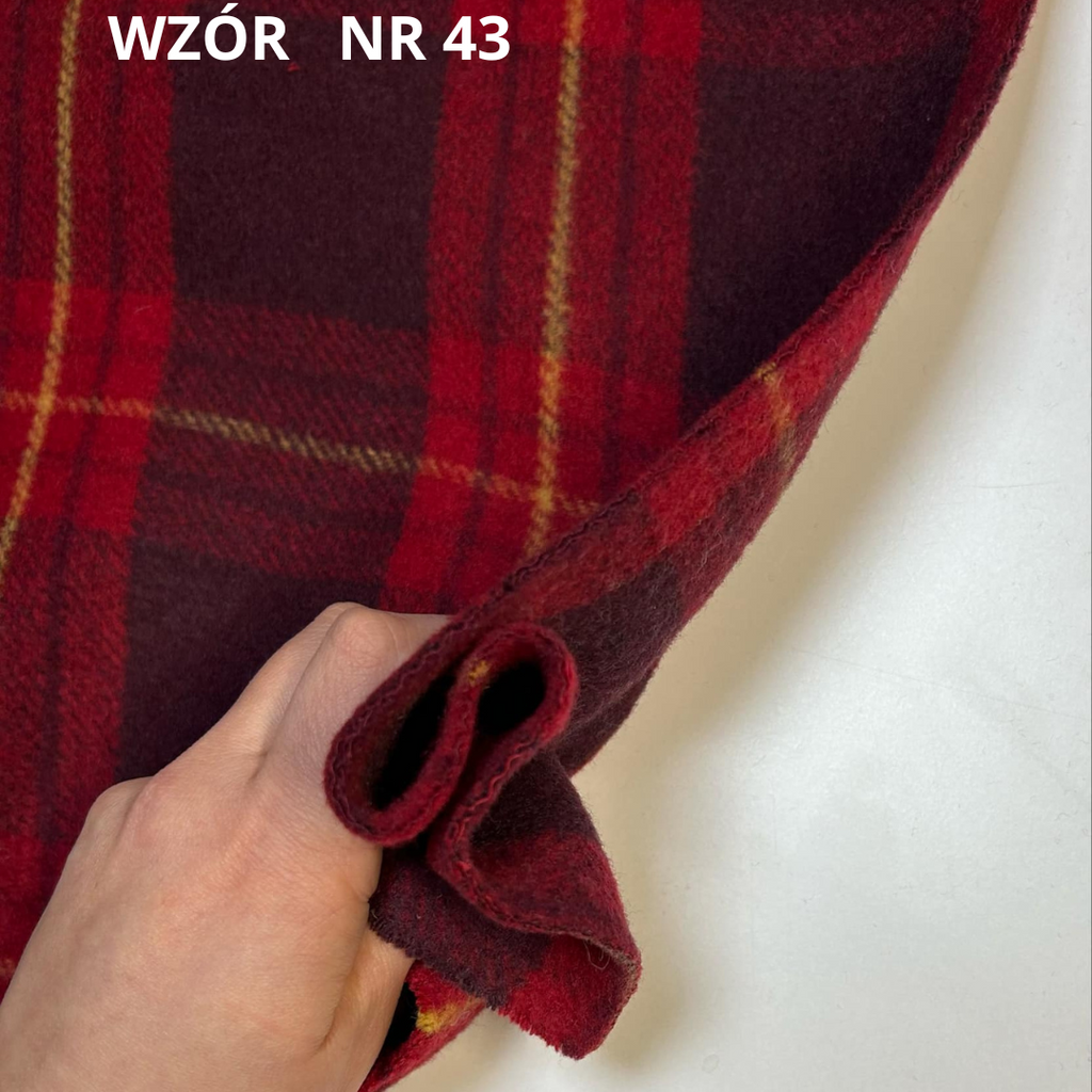 Krata płaszczowa, 50% wełny, bordo, nr 43