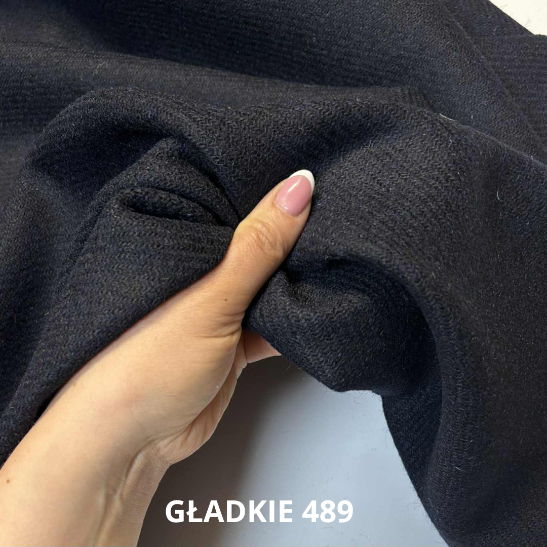 Granatowa tkanina wełniana 100% WV, nr 489