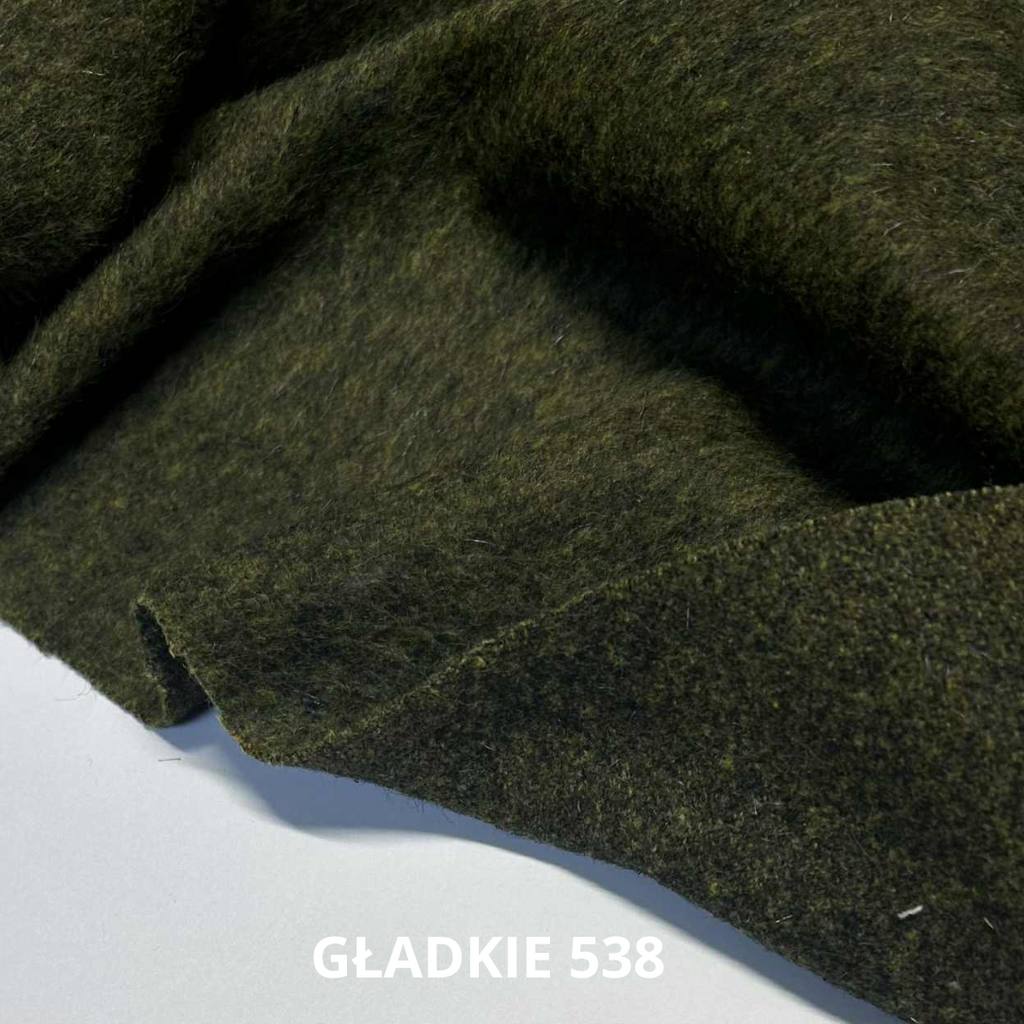 Tkanina wełniana z włosem, melanż zielony, stroje historyczne, nr 538