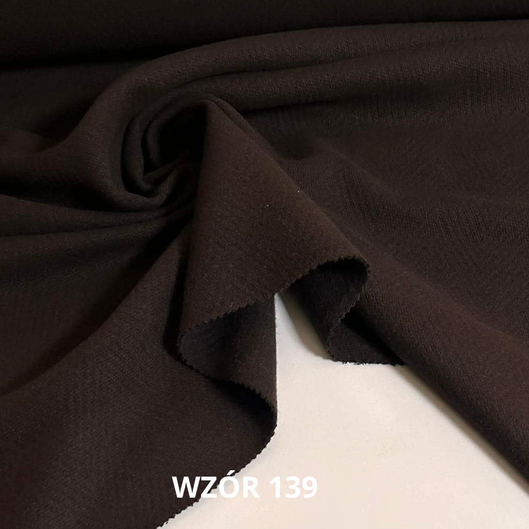Brązowa jodełka wełniana, wzór, nr 139