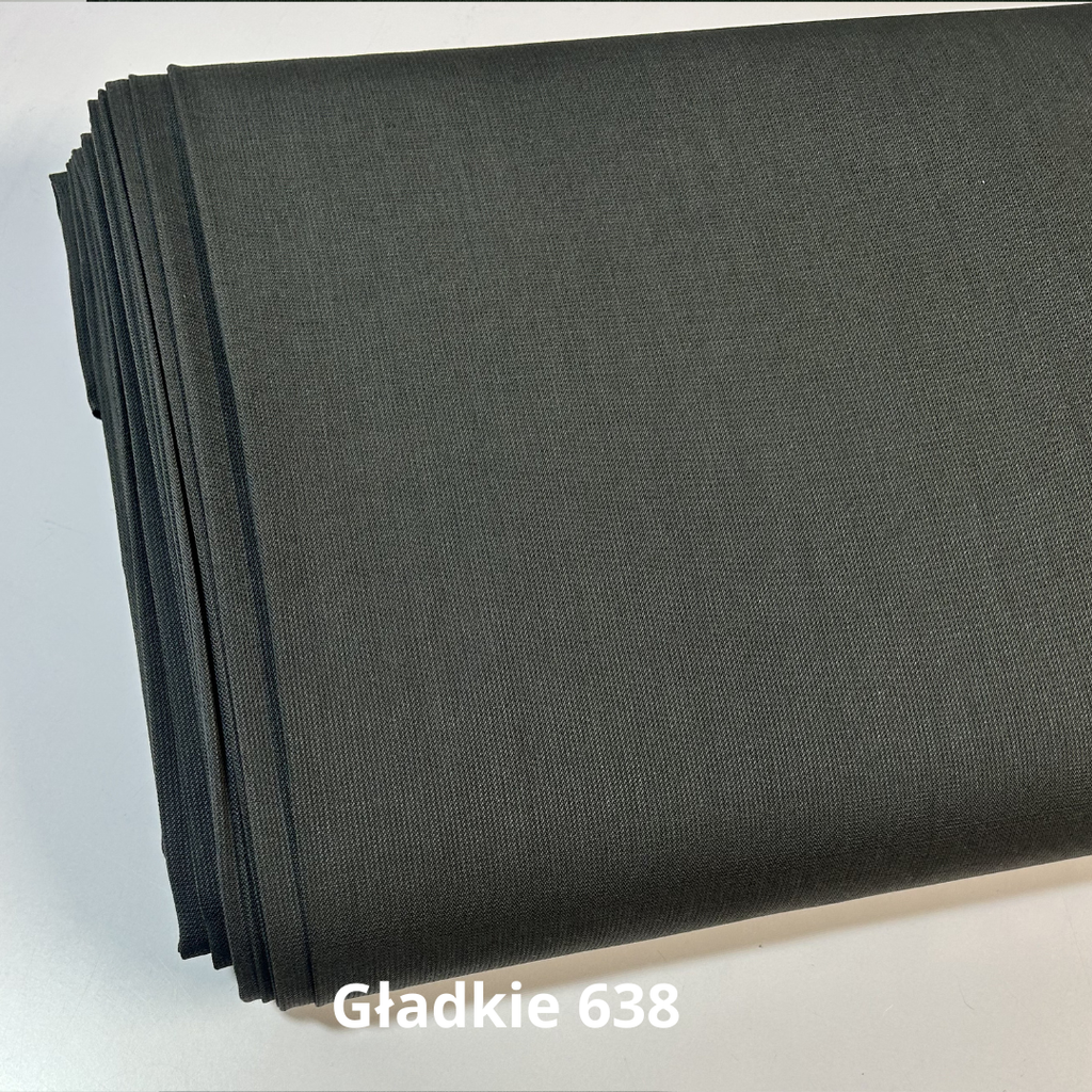Gładkie 638, szara wełna ubraniowa