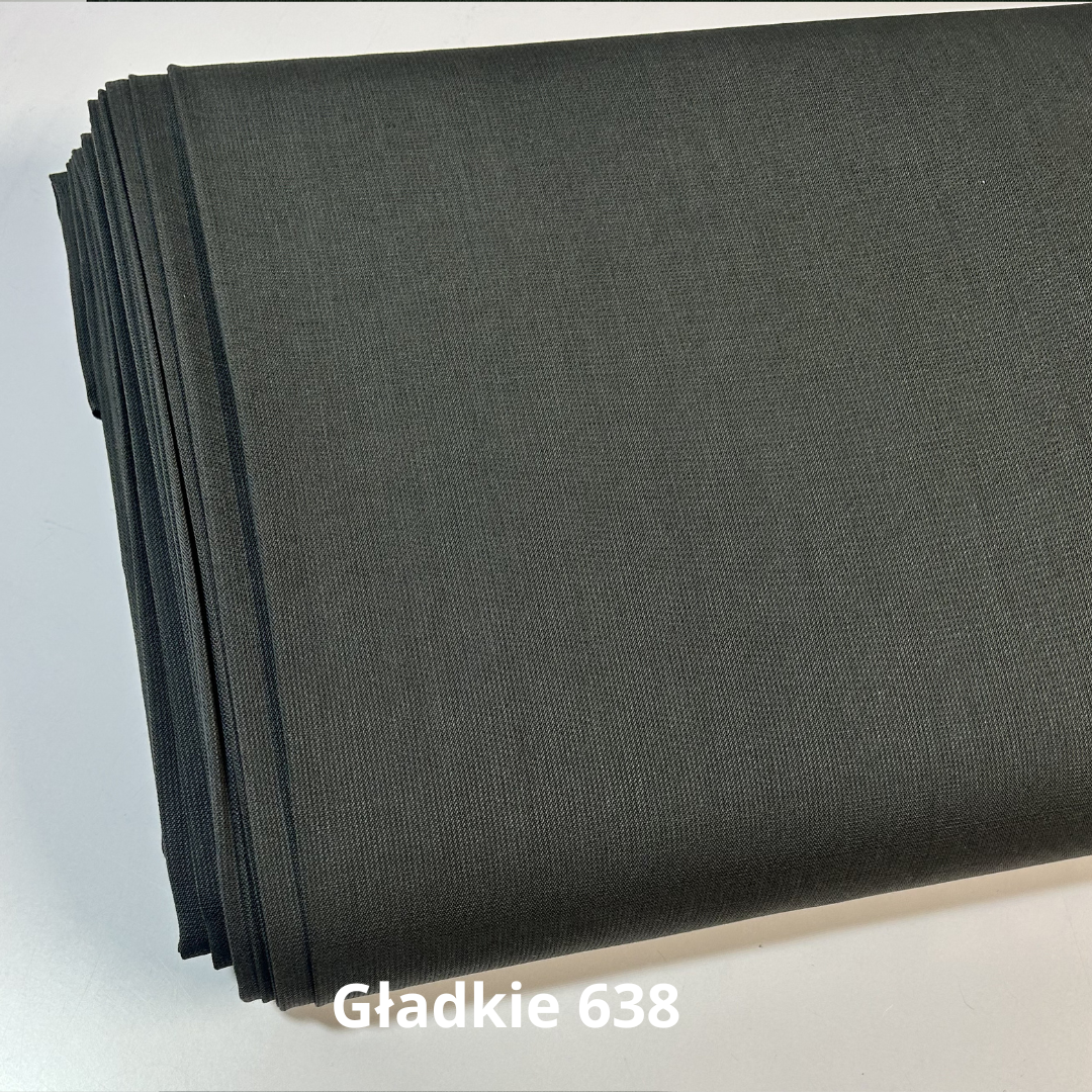 Gładkie 638, szara wełna ubraniowa