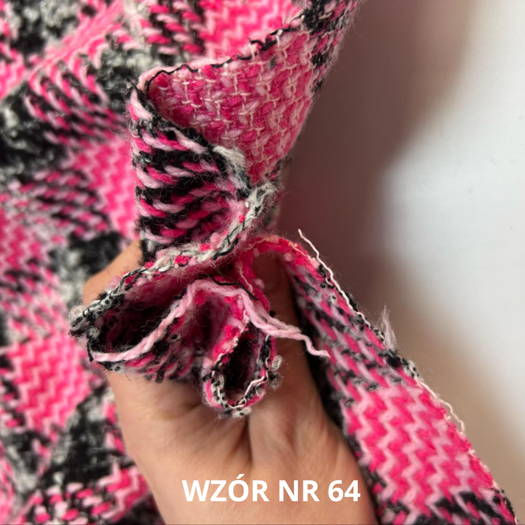 Tkanina w kratę, róż, nr 64