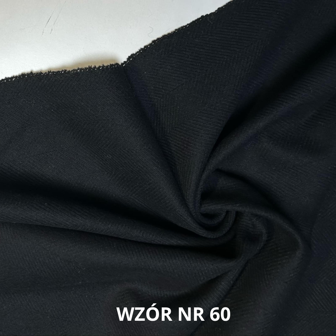 Wełna jodełka czarno granatowa, stroje historyczne, 80% wełny, nr 60